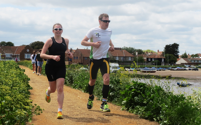 After the bikes, a 10 mile run on sea bank, track, beach and marsh