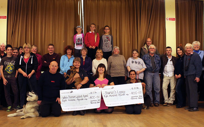 Cheque presentation after dog show