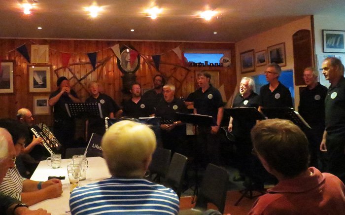 Nelson's Shantymen performing at Wells Sailing Club