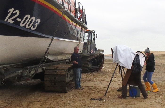 Setting up for a portrait of the coxswain
