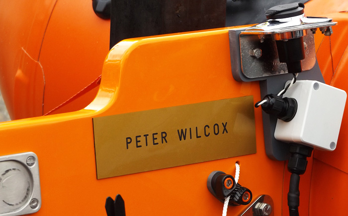 Our new inshore lifeboat D-797 named in memory of Peter Wilcox