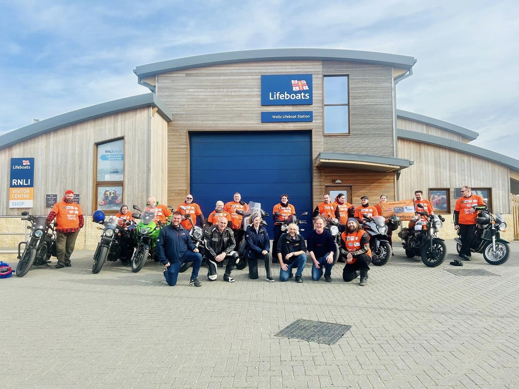 Riders of Charity arrive at Wells with some of the crew