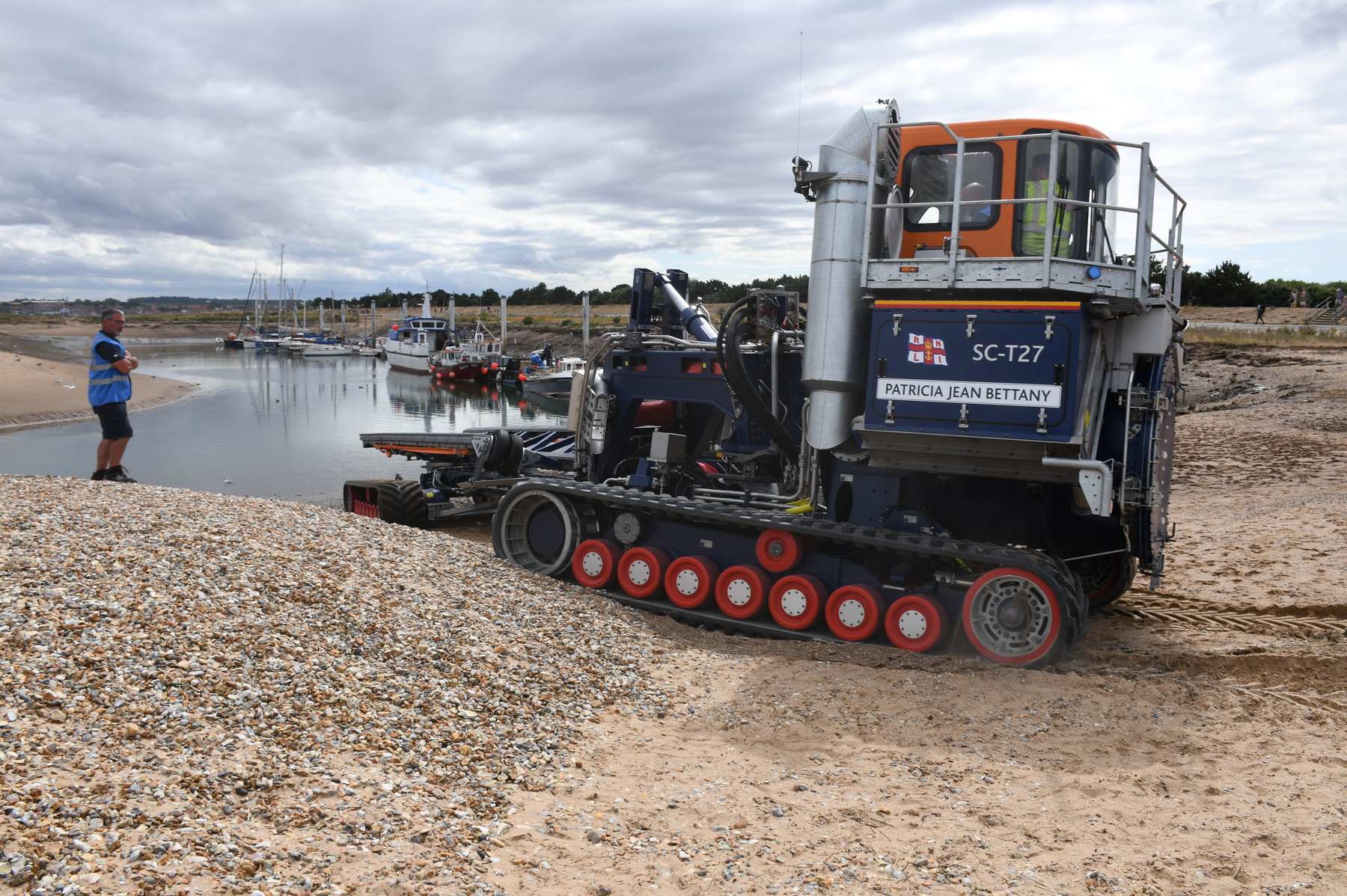 Driver training on the beach between the old and new boathouses, 3/8