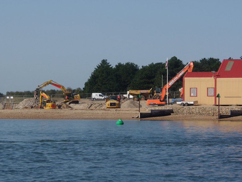 View from the east, with the new beach level visible