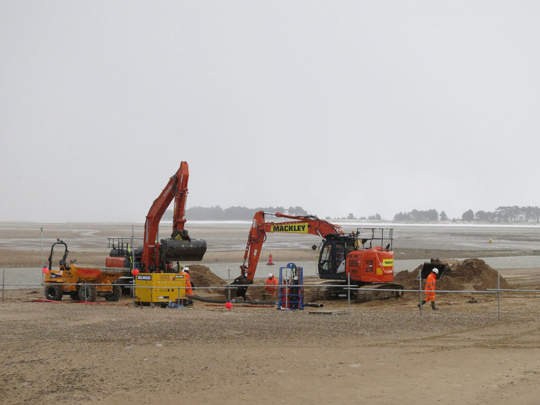 Bottom of ramp being dug out again ahead of steelwork being fitted