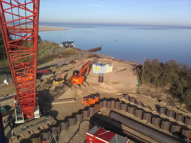 View from crane of site northwards to sea