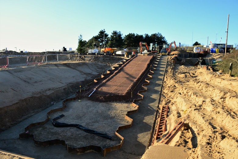 ILB ramp graded ready for concrete to be poured 