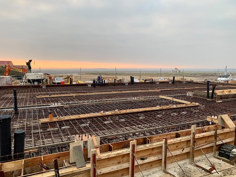 Shuttering and steel fixing in place ready for the concrete pour