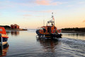 Crew depart from Wells with relief lifeboat 13-40 to bring 13-46 back from Lowestoft