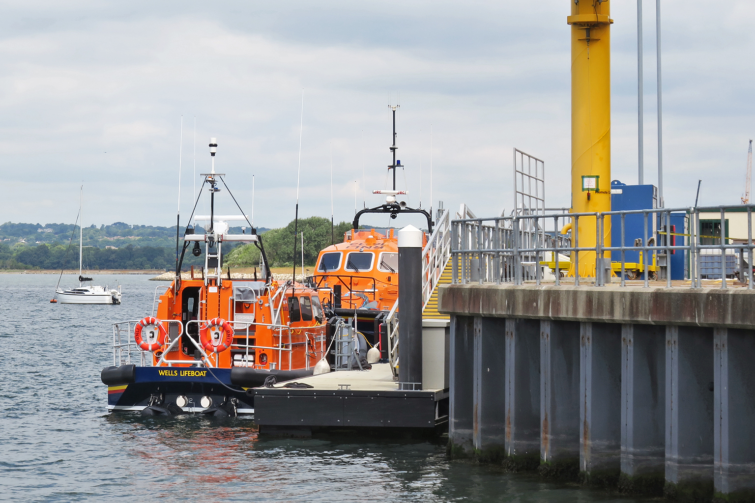 The future 'Wells Lifeboat' on the pontoon awaiting systems commissioning, tests and sea trials