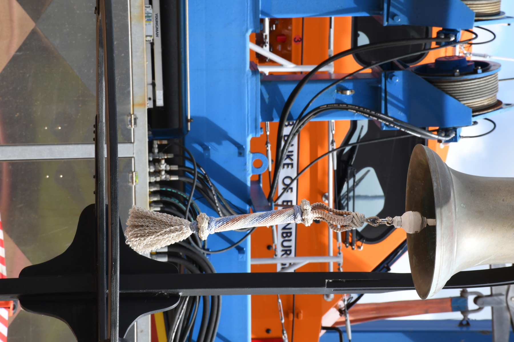 Ceremonial bell in position in what has become a tradition as completed Shannons leave the factory