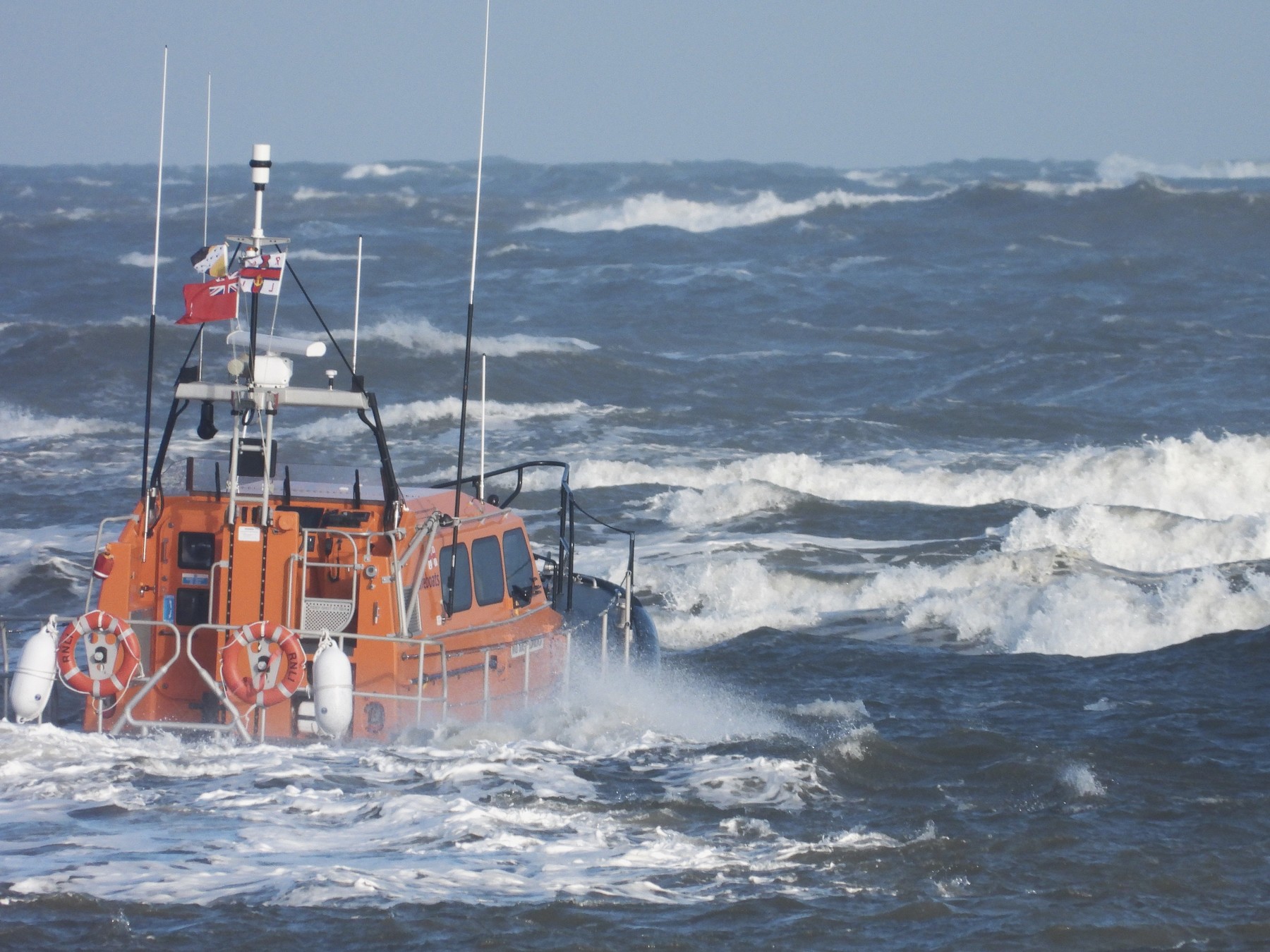 Heading out over the bar in moderate to rough conditions