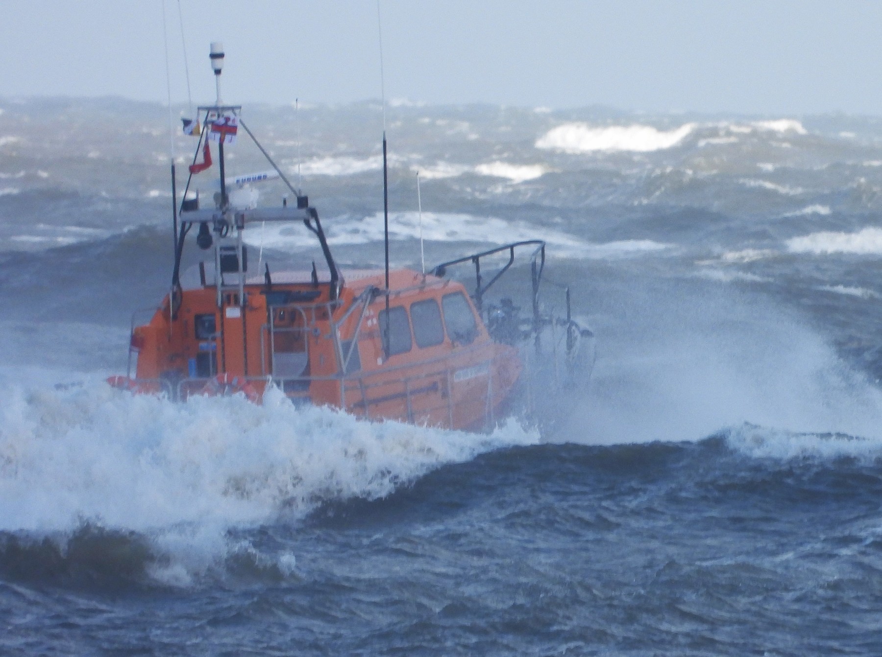 Duke of Edinburgh heading out to sea in rough conditions