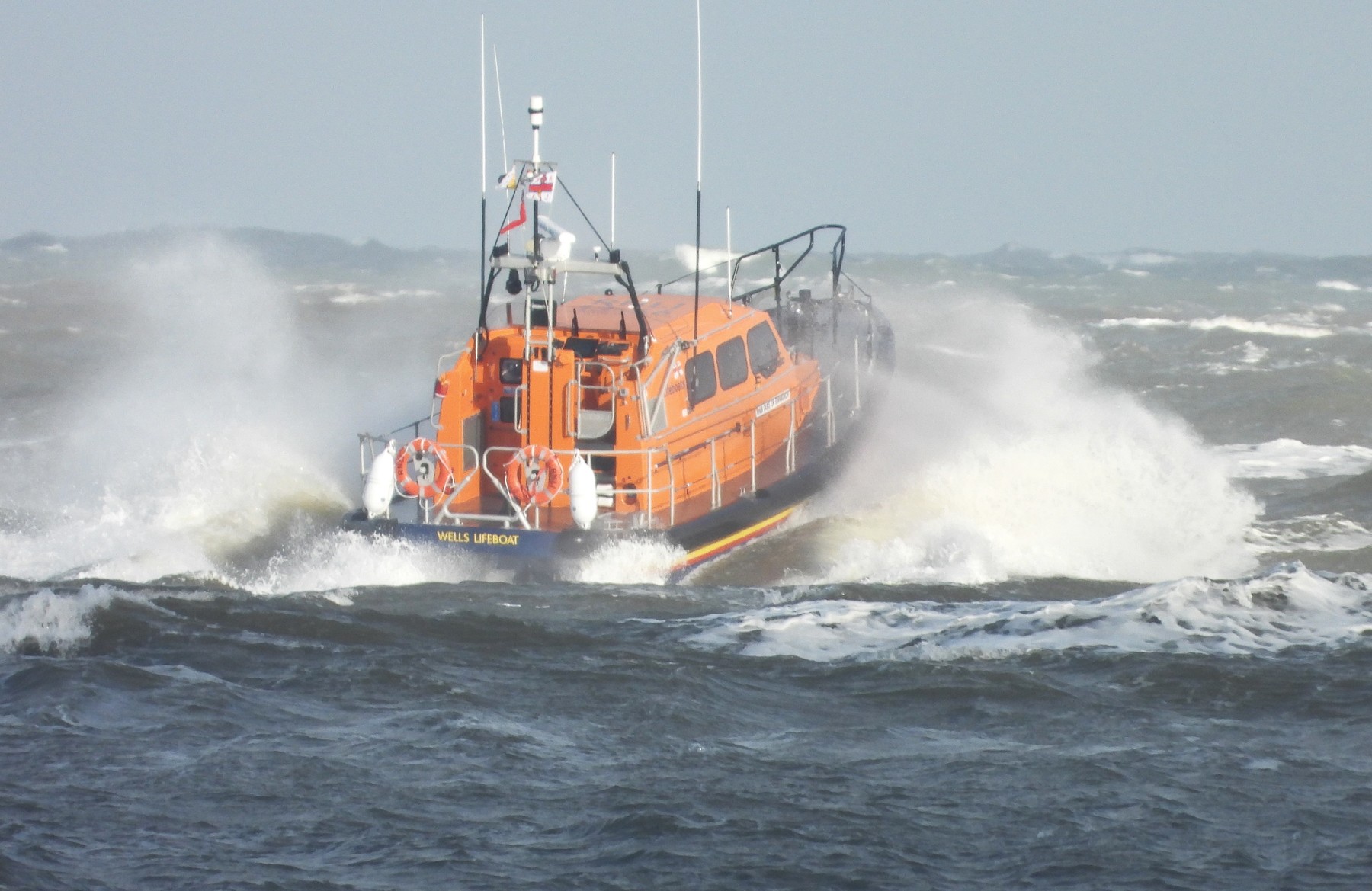 Duke of Edinburgh heading out to sea in rough conditions