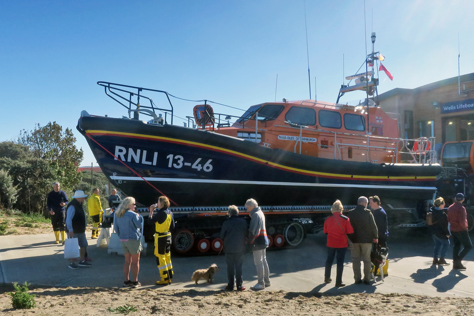 Public getting a look at the boat and a chat with the crew