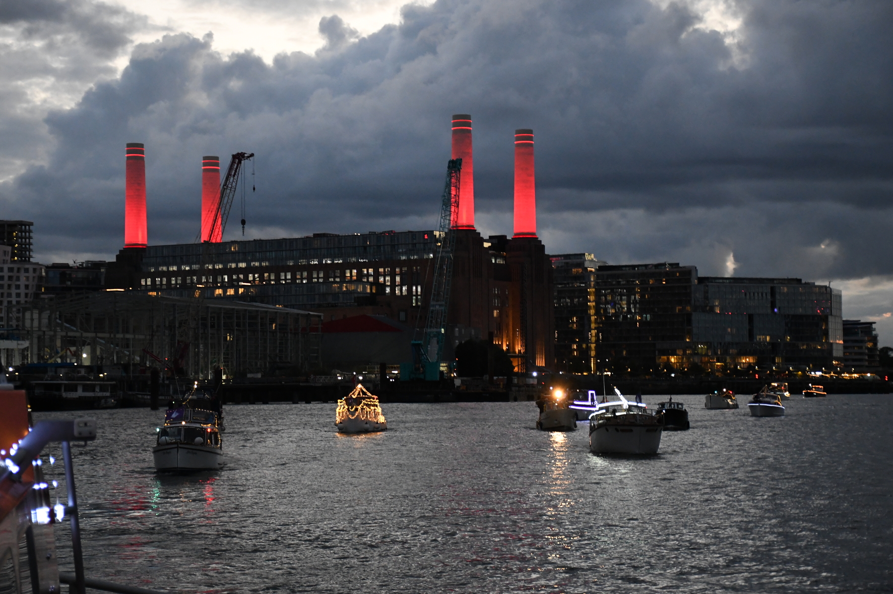 Reflections Parade passing Battersea power station