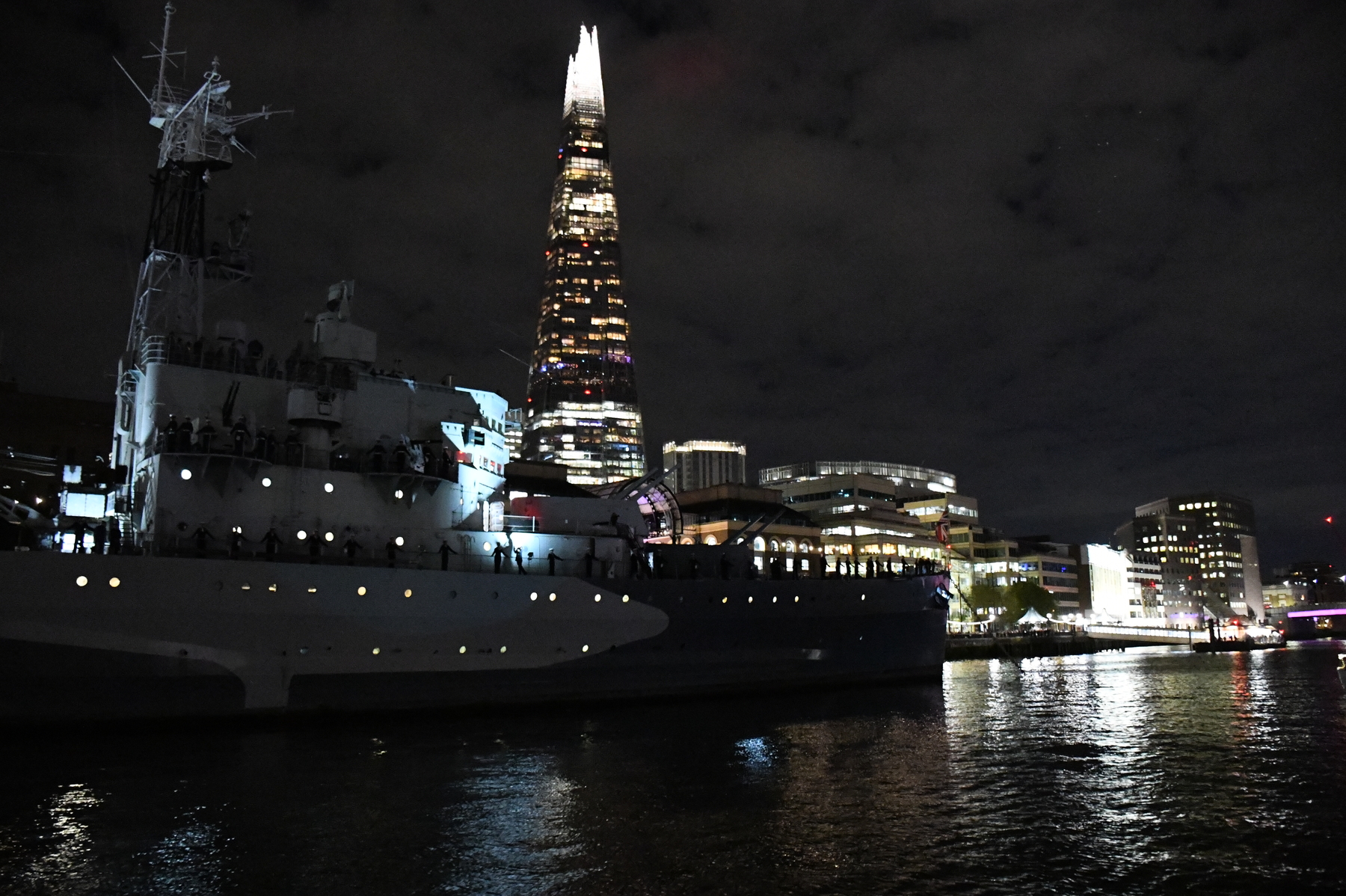 Passing HMS Belfast