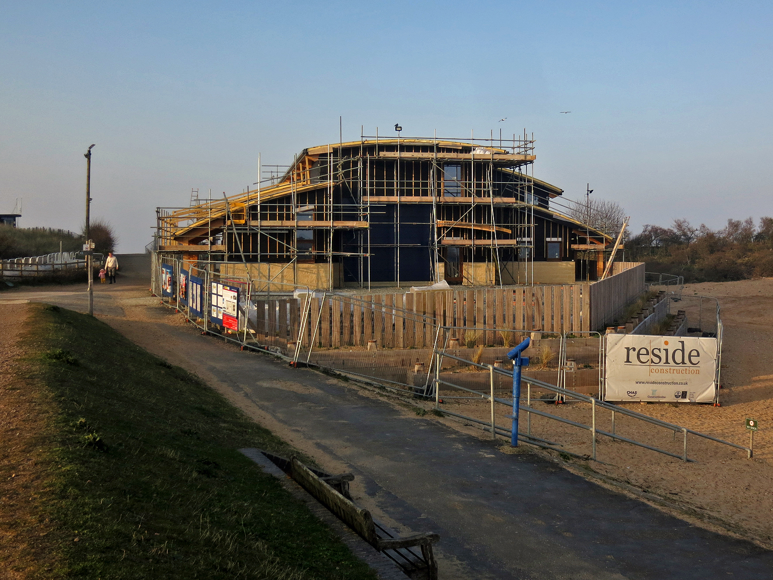 Battens added to exterior walls ready for the final cladding to be installed