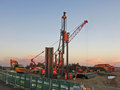 Sheet piling around the southern edge of the site