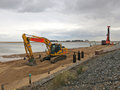 Adjusting the beach level during piling works for the ALB ramp