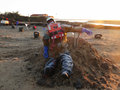 A very cold dummy providing site security on New Year Eve