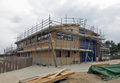 Final larch cladding being added to the building