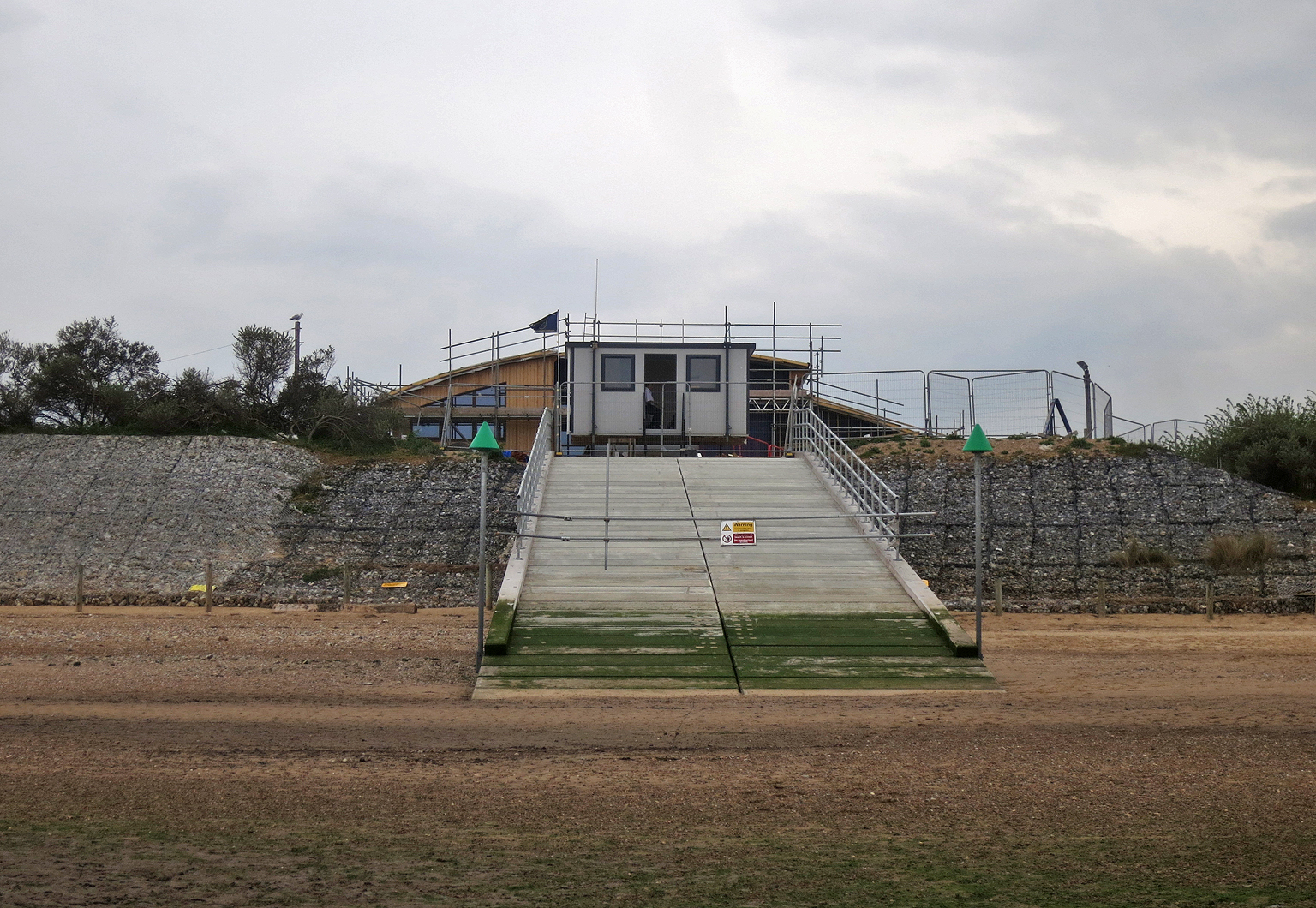 ALB launching ramp with temporary Coastwatch cabin at the top
