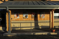 Information posts and ramp to visitor entrance