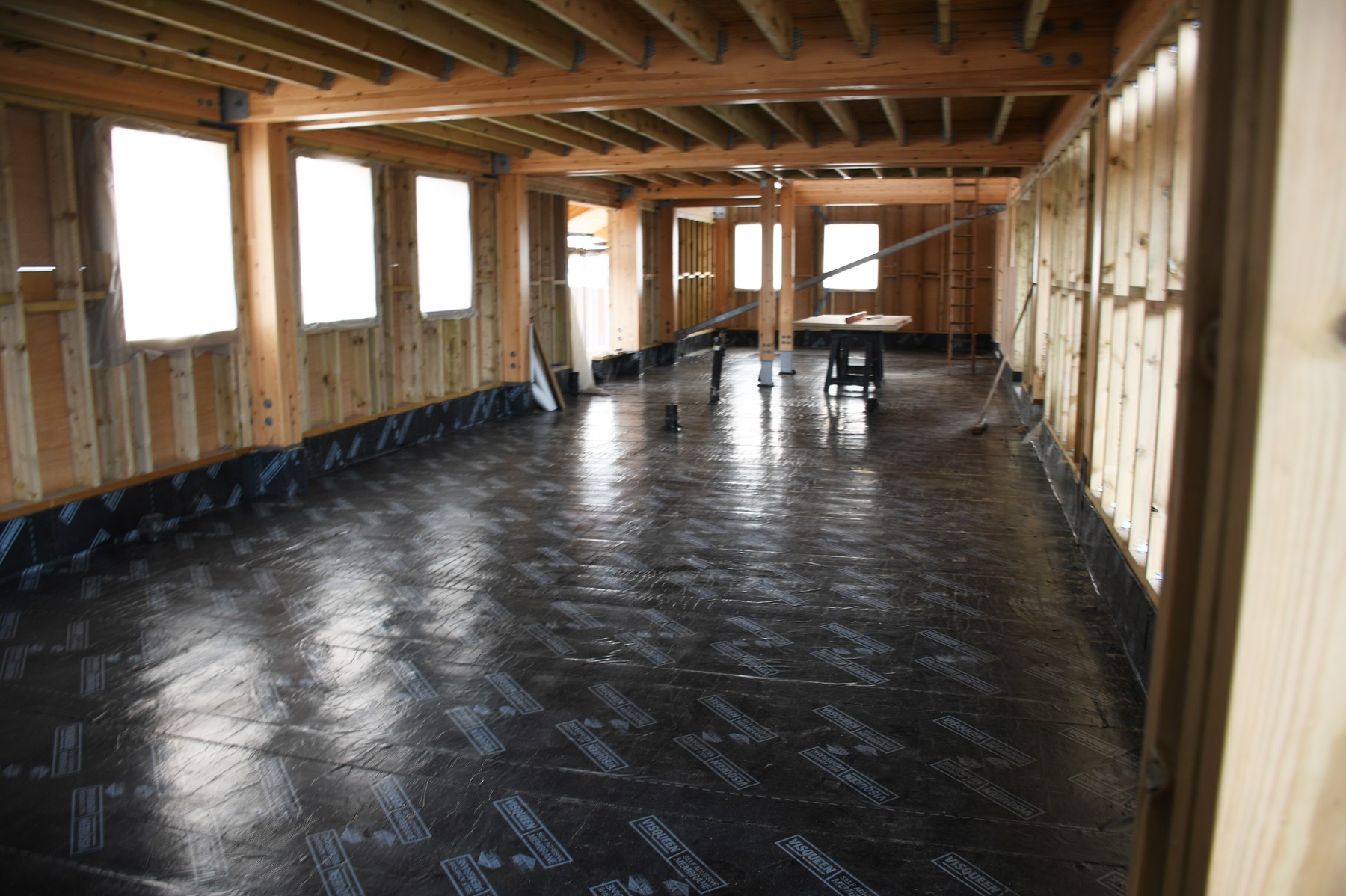 Floor being laid in the cew changing area