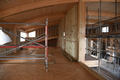 First floor looking towards office and plant room and stairs and lift up