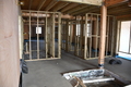 Interior walls being constructed for the private changing room, loos and shower on the ground floor