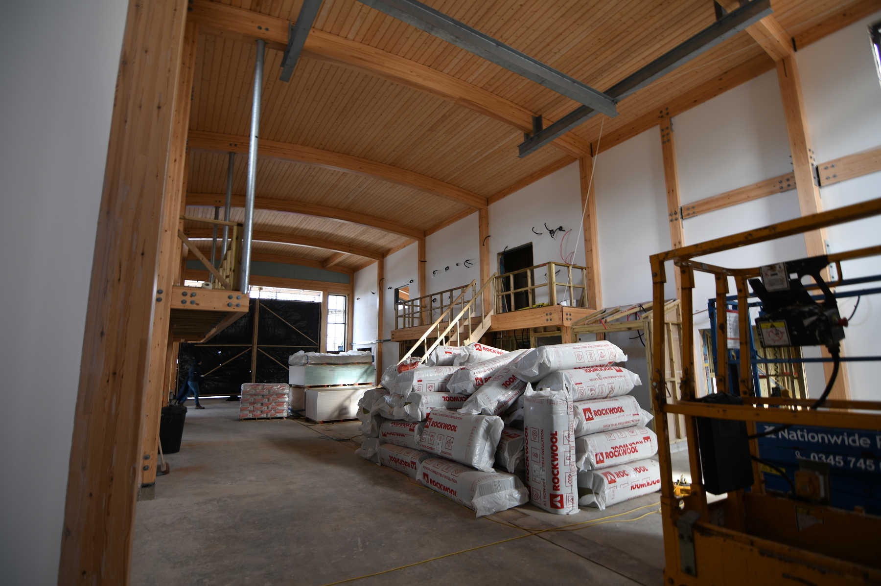 Boat Hall still with temporary grand staircase and temporary first floor railings