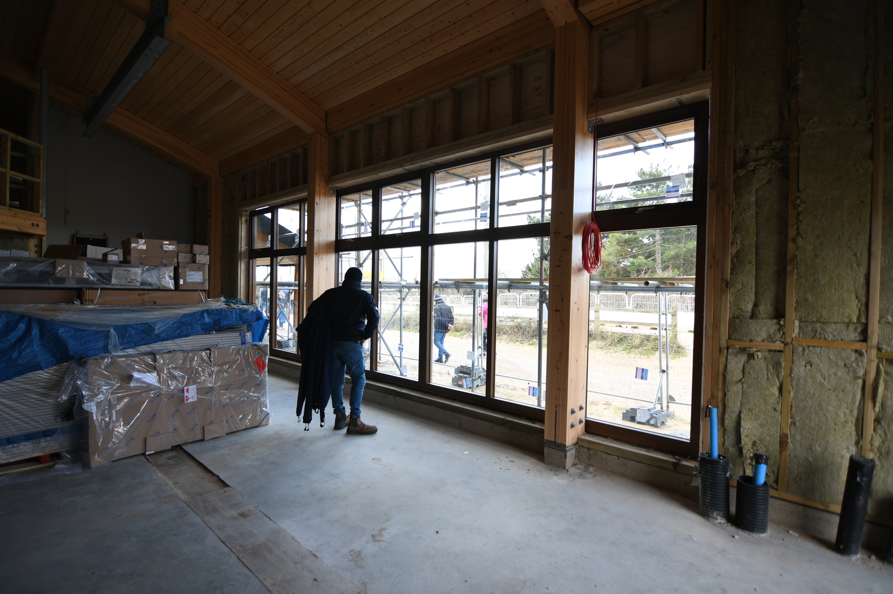 Inshore lifeboat 'shed' with window onto the beach bank installed