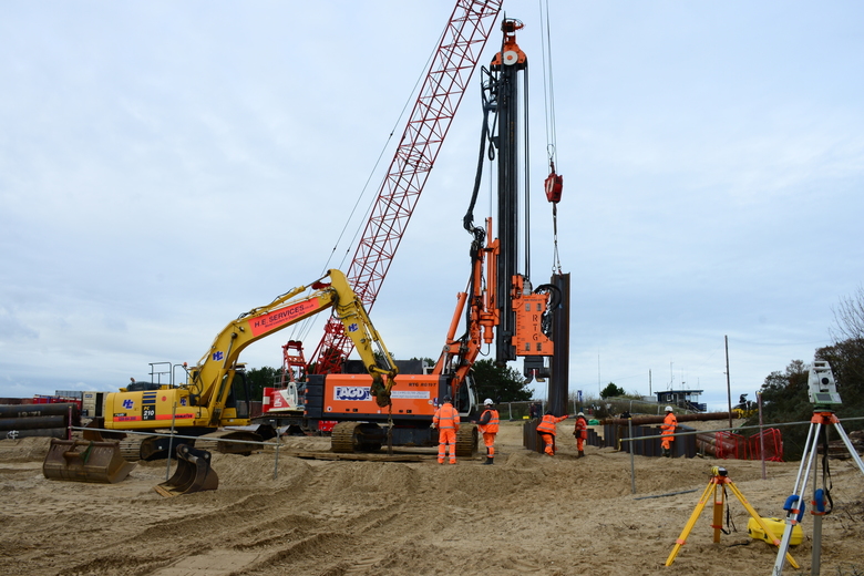 Sheet piling the ILB ramp