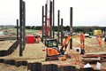 Installing piles for the new building