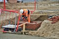 Drainage chambers being constructed