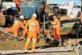 Pouring concrete for the ILB ramp