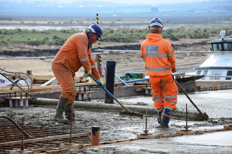 Concrete pouring for the building slab