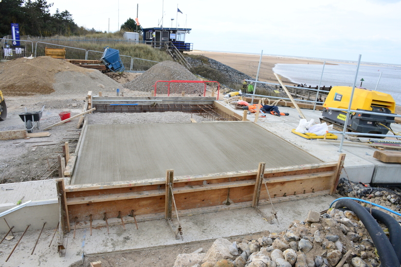 First section of concrete apron between the building and the ALB ramp