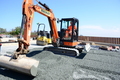 Filling  and levelling to the south of the new building