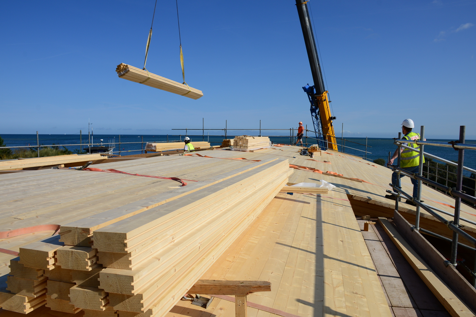 Planking the main boat hall roof