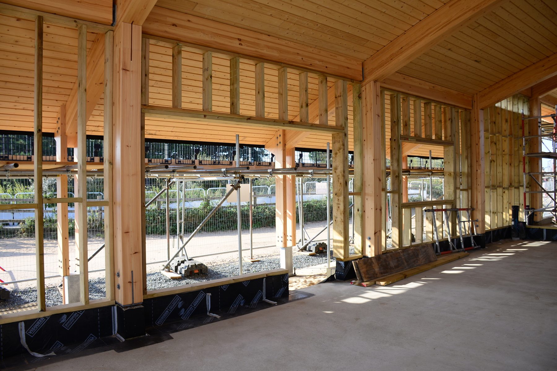 Stud walling in place for the gift shop and engagement area