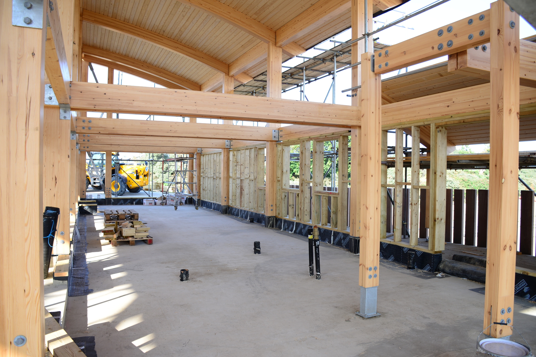 Stud walling going up around the crew changing facilities