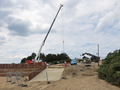 First parts of the Glulam frame on-site ready to be installed