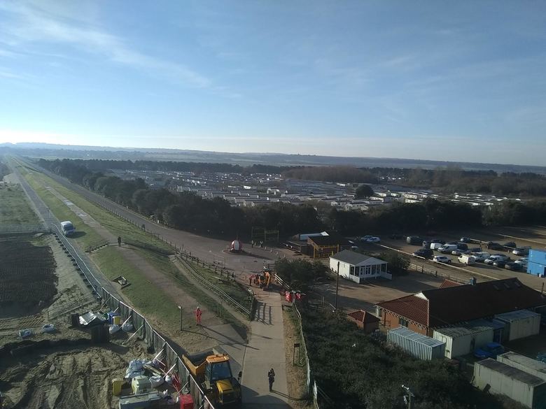 View from the crane looking south west over the beach bank