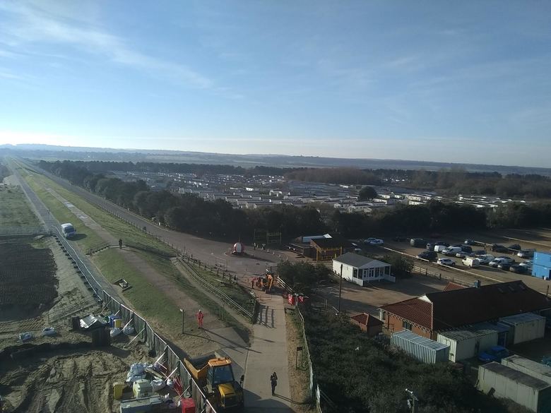 View south west over the beach bank