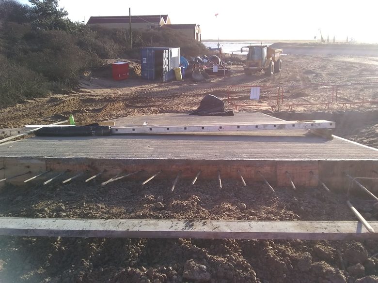 The completed ILB ramp with beach levelled off