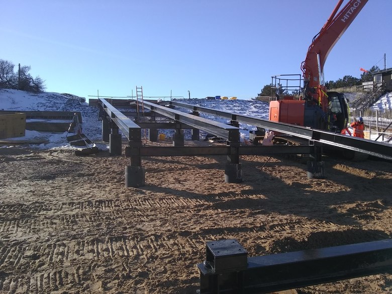 Steelwork in position on the ALB ramp