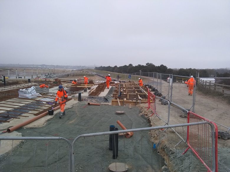 Concrete work progressing well on the west of the site