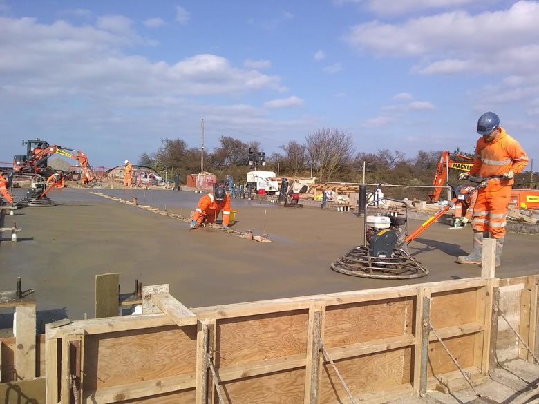 Finishing off the completed building slab